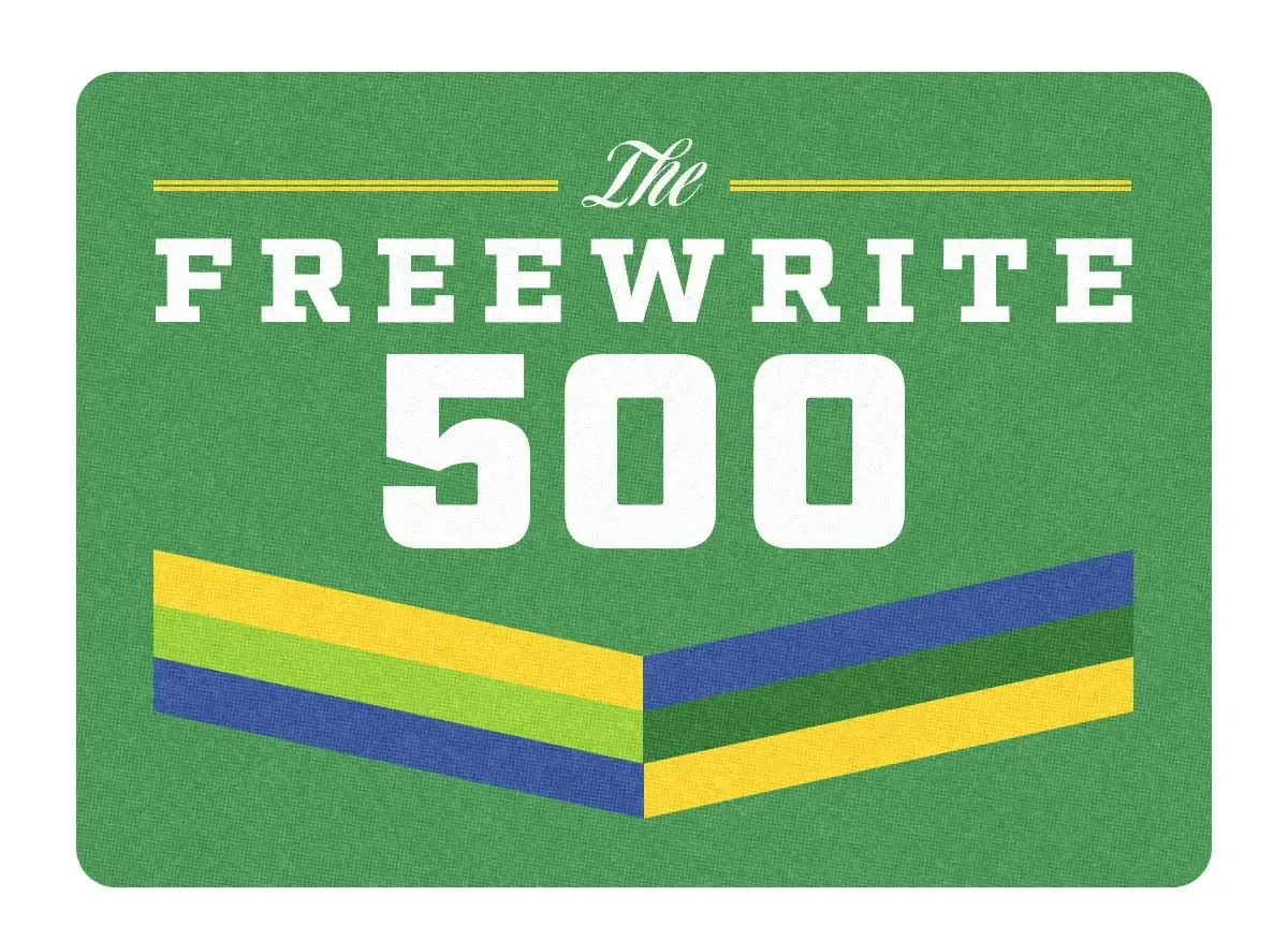 Logo von The Freewrite 500, einem Schreibwettbewerb von Freewrite und Flash fiction institute